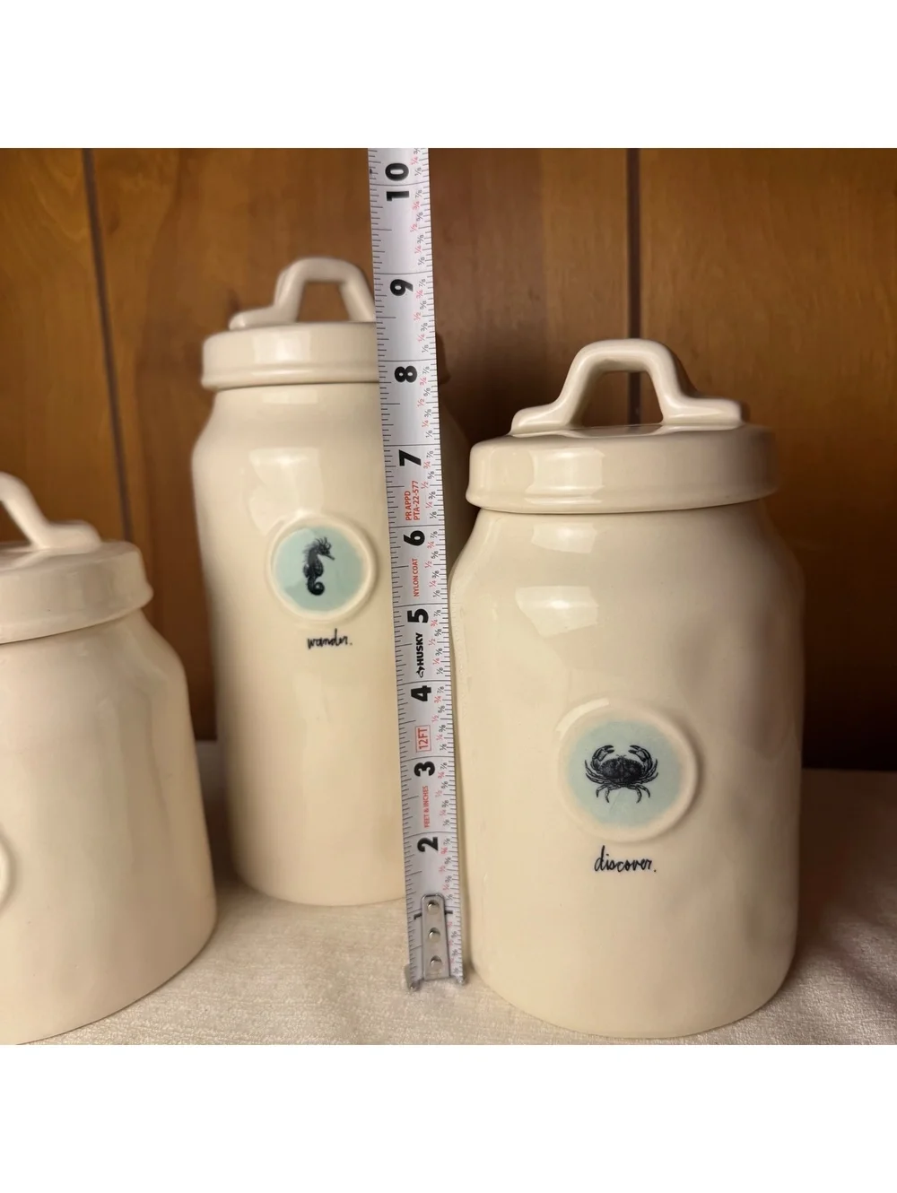 Rae Dunn Coastal Canister Set Seek Wander Discover Sea Life Rare Retired